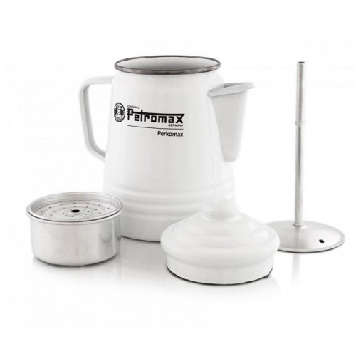 Petromax Perkomax White Enamel 1.3L Coffee Percolator perfect for Campfire or Hob